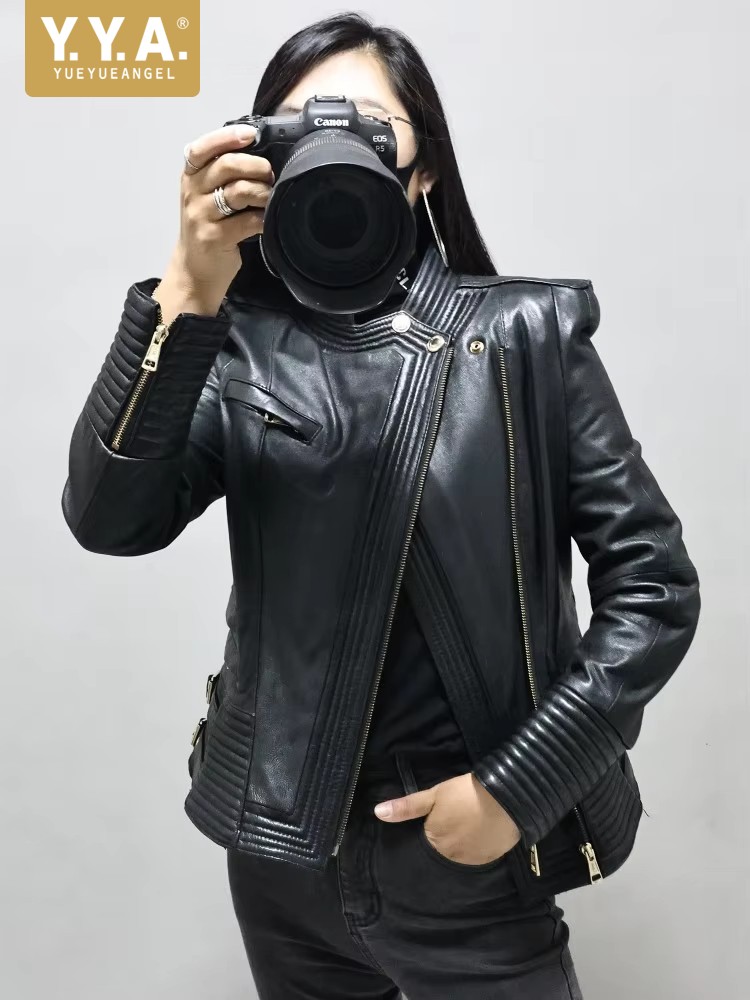 Riding Jacket Leather - Jaket Kulit Domba Asli Wanita Model