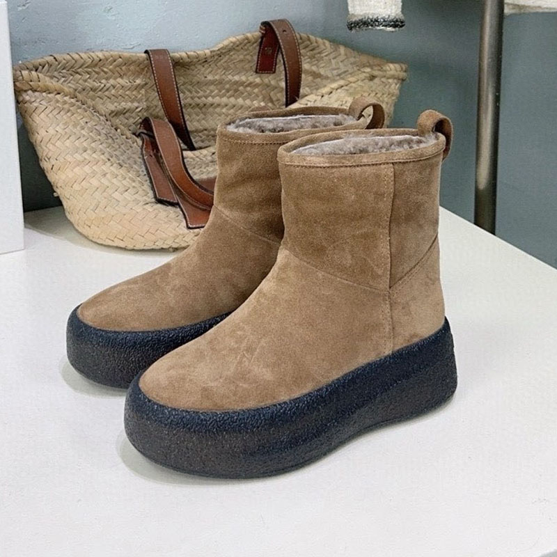 Riding Boot Short - Sepatu Bot Suede Alas Tebal Model