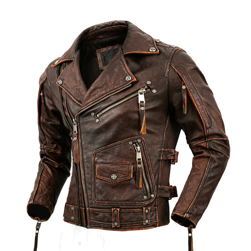 Riding Jacket Leather - Jaket sepeda motor kulit alami pria