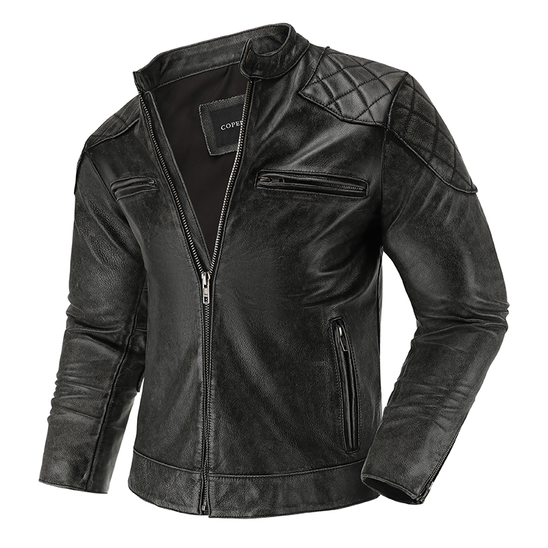 Riding Jacket Leather - Jaket kulit Retro pakaian berkuda sepeda