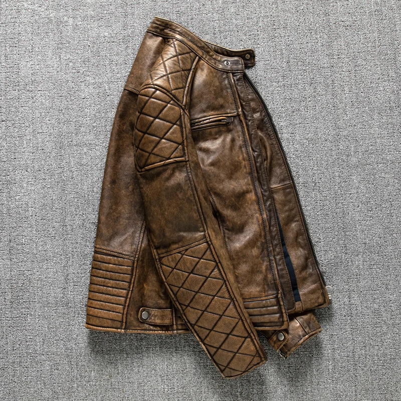 Jaket Kulit Pria Vintage Kunin - Riding Jacket Leather ulasan dan harga