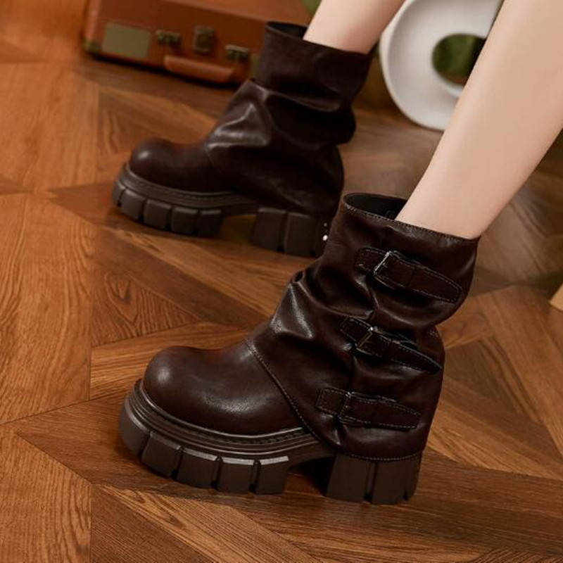 Sepatu Boots Platform Wanita 9 - Riding Boot Short ulasan dan harga