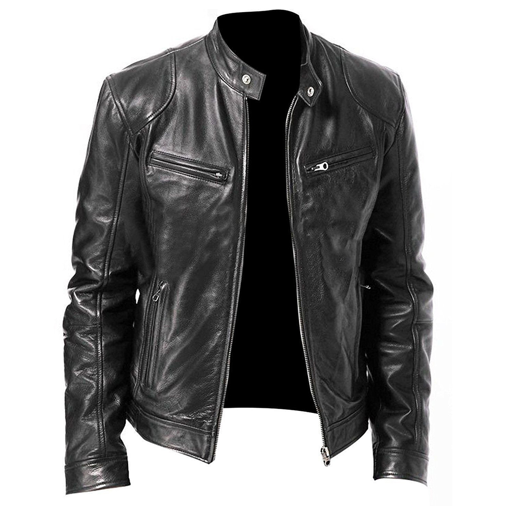 Jaket kulit PU pria, pakaian b - Riding Jacket Leather ulasan dan harga